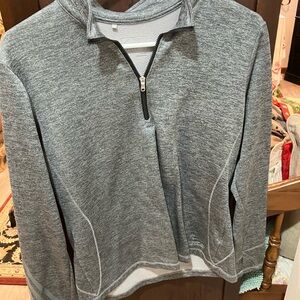 Adidas Gray Zip Up Sweater with Stand-Up Collar